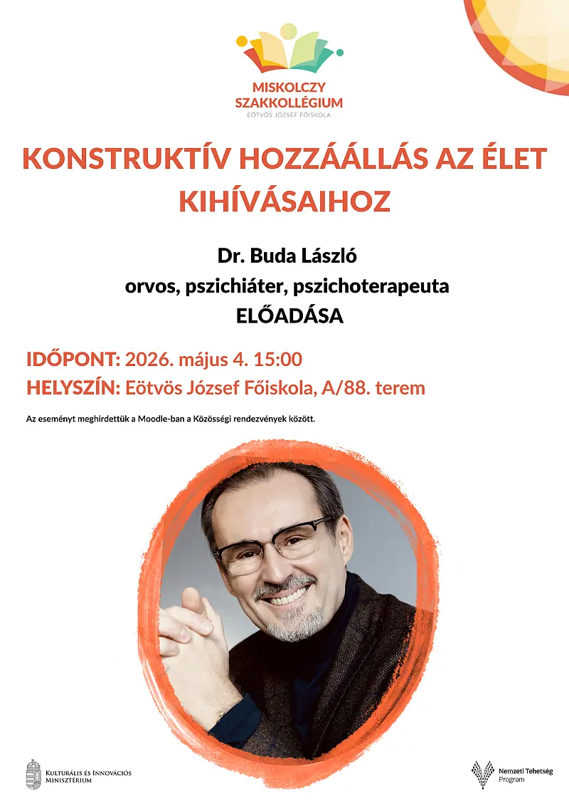 Dr. Buda László orvos, pszichiáter, pszichoterapeuta előadása a főiskolán